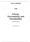 Solutions Manual for Energy, Environment, and Sustainability 2nd Edition By  Saeed Moaveni (All Chapters, 100% original verified, A+ Grade)