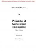 Solutions Manual For Principles of Geotechnical Engineering 9th Edition By Braja Das, Khaled Sobhan  (All Chapters, 100% original verified, A+ Grade)