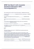 BRM Test Bank 9 with Complete Questions &Answers 100% Correct(graded A+)
