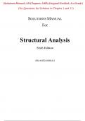 Structural Analysis, 6e Aslam Kassimali (Solutions Manual All Chapters, 100% original verified, A+ Grade)