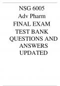 NSG 6005  Adv Pharm  FINAL EXAM  TEST BANK QUESTIONS AND ANSWERS UPDATED