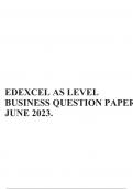 EDEXCEL AS LEVEL BUSINESS QUESTION PAPER 2 JUNE 2023.