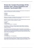 Praxis Art: Content Knowledge (5134) Practice Test 1 Study Questions and Answers Top-Graded 2024