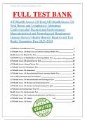 ATI Health Assess 2.0 Test| ATI HealthAssess 2.0 Test| Breast and Lymphatics/ Abdomen/ Cardiovascular/ Rectum and Genitourinary/ Musculoskeletal and Neurological/ Respiratory/ General Survey/ Health History/ Head to toe| Test Bank | Guarantee Pass 2023-20