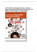 TESTBANK FOR Advertising Promotion and Other Aspects of Integrated Marketing Communications 9th Edition