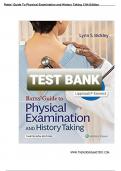Bates’ Guide To Physical Examination and History Taking 13th Edition Bickley Test Bank(Chapters 1-20:test bank for Bates’ Guide To Physical Examination and History Taking 13th Edition Bickley