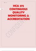 HCA 375 CONTINUOUS QUALITY MONITORING & ACCREDITATION.