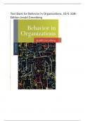 Test Bank for Behavior in Organizations, 10 Edition 10th Edition Jerald Greenberg