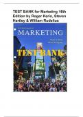 TEST BANK for Marketing 16th Edition by Roger Kerin, Steven Hartley & William Rudelius