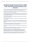  ATI Mental Health Proctored Exam (2023-2024 Top-Rated) Study Questions with Answers