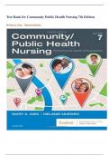 Test Bank For Community Public Health Nursing 7th Edition ( Nies's-2023)perfect solution