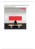 Test Bank for Psychology Canadian 2nd Edition Feist Rosenberg Stamp Poole