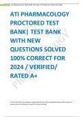 ATI PHARMACOLOGY PROCTORED TEST BANK| TEST BANK WITH NEW QUESTIONS SOLVED 100% CORRECT FOR 2024 / VERIFIED/ RATED A+