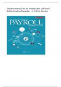 Solution manual for An Introduction to Payroll Administration Canadian 1st Edition Dryden