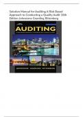 Solution Manual for Auditing A Risk Based  Approach to Conducting a Quality Audit 10th  Edition Johnstone Gramling Rittenberg