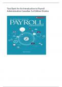 Test Bank for An Introduction to Payroll Administration Canadian 1st Edition Dryden