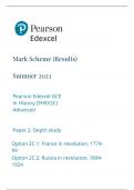 Edexcel A Level History Paper Option 2C Mark Scheme June 2023