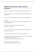  NBCOT COTA exam 100% correct answers