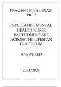 PRAC 6665 FINAL EXAM PREP PSYCHIATRIC MENTAL HEALTH NURSE PRACTITIONER CARE