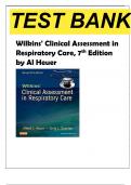 Test Bank for Wilkins' Clinical Assessment in Respiratory Care 7th Edition by Albert J. Heuer  Complete Guide A+