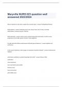 Maryville NURS 623 question well answered 2023/2024