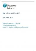 A level edexcel economics a paper 1 mark scheme 2023