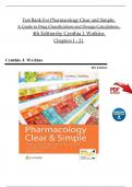 TEST BANK For Pharmacology Clear and Simple: A Guide to Drug Classifications and Dosage Calculations, 4th Edition by Cynthia J. Watkins, Verified Chapters 1 - 21, Complete Newest Version