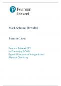 Edexcel a level chemistry paper 1 mark scheme june 2023