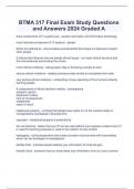 BTMA 317 Final Exam Study Questions and Answers 2024 Graded A