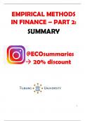 Empirical Methods in Finance (Final) - Summary - Tilburg university - MSc Finance