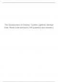 The Development of Children, Cynthia Lightfoot, Michael Cole, Sheila Cole test bank (150 questions and answers )