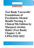 Test Bank Varcarolis' Foundations of Psychiatric-Mental Health Nursing A Clinical 9th Edition by Margaret Jordan Halter |Test Bank| Chapter 1-36 UPDATED 2022-2023