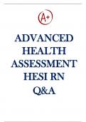 ADVANCED HEALTH ASSESSMENT HESI RN QUESTIONS AND ANSWERS