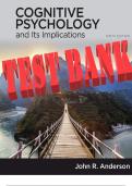 Cognitive Psychology and Its Implications, 9th Edition by Anderson Test Bank