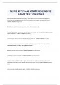 NURS 407 FINAL COMPREHENSIVE EXAM TEST 2023/2024