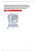 Solutions Manual for International Business,  Environments and Operations, John D. Daniels,  Radebaugh, Sullivan & Click, 17th Edition