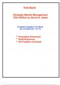 Test Bank for Strategic Market Management, 12th Edition Aaker (All Chapters included)