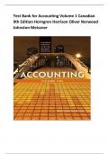 Test Bank for Accounting Volume 1 Canadian  9th Edition Horngren Harrison Oliver Norwood  Johnston Meissner