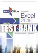 Test Bank For Your Office: Microsoft Excel 2016 Comprehensive 1st Edition All Chapters - 9780134488158