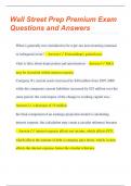 Wall Street Prep Premium Exam Questions & Answers Already Passed| Updated 2024