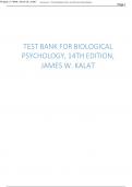 Test Bank for Biological Psychology, 14th Edition, James W. Kalat .pdf