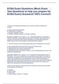 ECBA Exam Questions (Mock Exam Test Questions to help you prepare for ECBA Exam) Answered 100% Correct!!