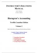 Solutions for Horngren's Accounting, Volume 2, 12th Canadian Edition Miller-Nobles (All Chapters included)