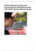 Solution Manual for Abnormal  Psychology Plus NEW MyPsychLab  15th Edition Butcher Mineka Hooley