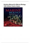 Solution Manual for Marine Biology  10th Edition Castro Hube