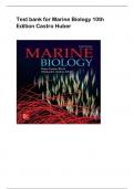 Test bank for Marine Biology 10th  Edition Castro Huber