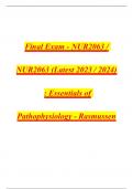 NUR2063 FINAL EXAM ESSENTIAL OF PATHOPHYSIOLOGY RASMUSSEN | QUESTIONS AND ANSWERS 2024