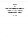 Test Bank for Macroeconomics for Life Smart Choices for Al 2nd Canadian Edition By Avi J. Cohen (All Chapters, 100% original verified, A+ Grade)