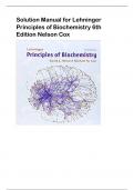 Solution Manual for Lehninger Principles of Biochemistry 6th Edition Nelson Cox