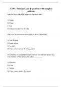 CSW - Practice Exam 1 questions with complete solutions